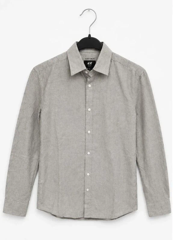 Chemise H&M Easy Iron Slim Fit grise - Taille S